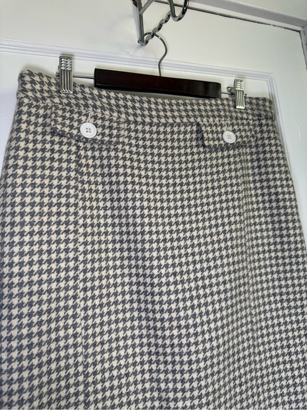 Joe Fresh Tweed Houndstooth Wool-Blend Pencil Skirt Dark Academia Minimalist 8 - Picture 3 of 10